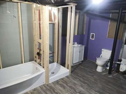South Carolina remodeler installs toilet and vanity without  breaking concrete