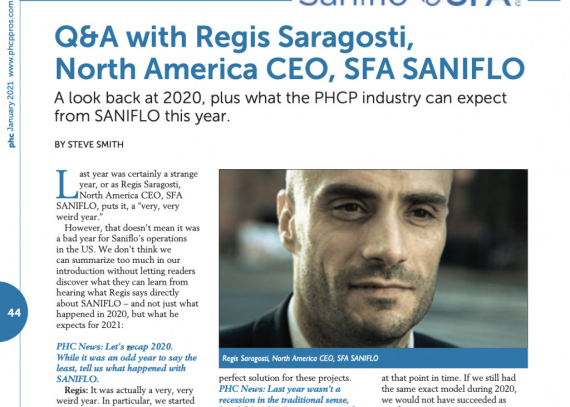 Q&A with Regis Saragosti, North America CEO, SFA SANIFLO