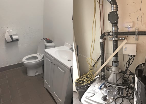 Mechanical contractor uses Sanicubic 2 VX lift station to deliver reliable drainage for new basement restroom at NYC restaurant