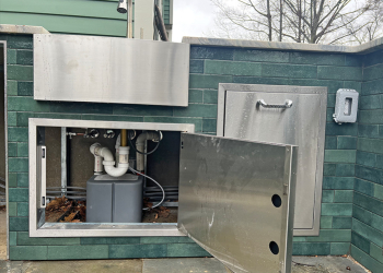 New Jersey Plumber Builds Outdoor Kitchen with Above-Ground Drainage Featuring Compact, but Powerful Gray Water Pump