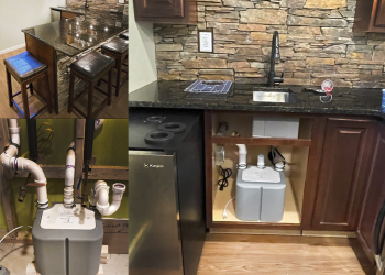 New Jersey family uses highly compact drain pump to bring their dream basement wet bar to life — quickly and affordably